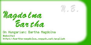 magdolna bartha business card